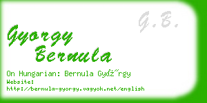 gyorgy bernula business card